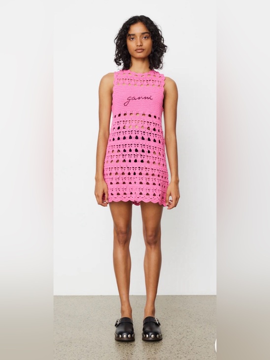 Ganni Other - Ganni Crochet Cover Up Tunic in Shocking Pink S